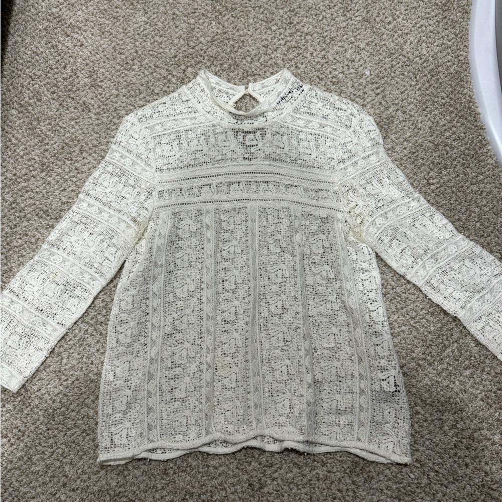 White long sleeve top size S